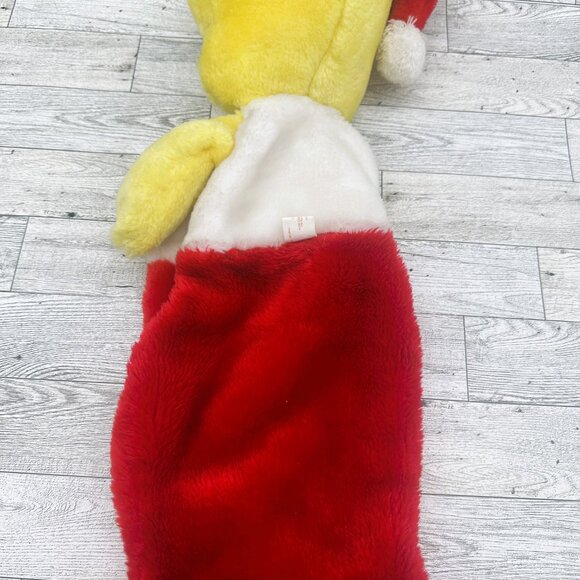1991 Warner Brothers Tweety Bird 3-D Plush Christmas Stocking w/ Santa Hat - Picture 7 of 9